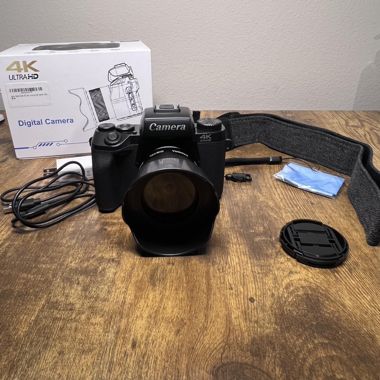 4K Ultra HD digital camera with 16MP lens, 1080p...